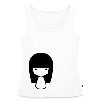 Kokeshi - Débardeur bio Premium Femme - blanc - Devant - AI Model Female 172 light (172cm)