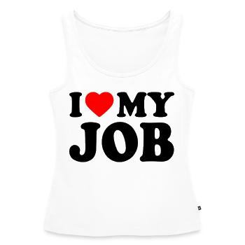 I love my job - Débardeur bio Premium Femme - blanc - Devant - AI Model Female 172 light (172cm)