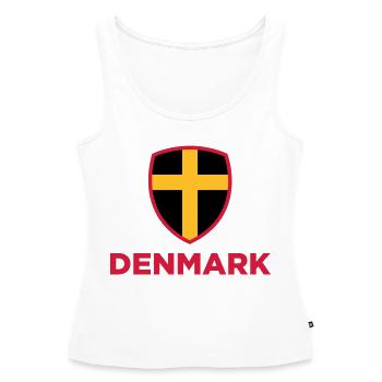 Drapeau national du Danemark - Débardeur bio Premium Femme - blanc - Devant - AI Model Female 172 light (172cm)