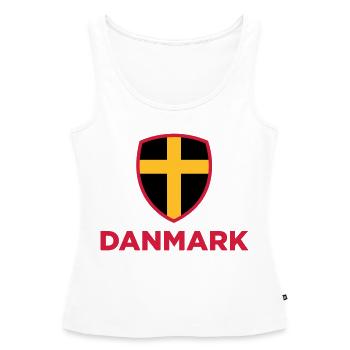 Drapeau national du Danemark - Débardeur bio Premium Femme - blanc - Devant - AI Model Female 172 light (172cm)