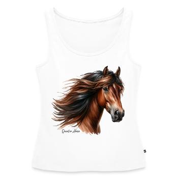 Quarter Horse - Débardeur bio Premium Femme - blanc - Devant - AI Model Female 172 light (172cm)