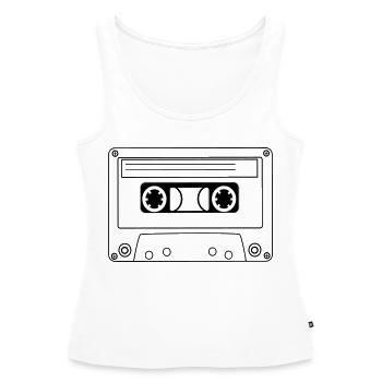 cassette Hip Hop oldschool - Débardeur bio Premium Femme - blanc - Devant - AI Model Female 172 light (172cm)