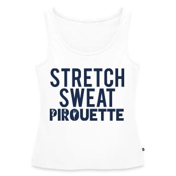 Danse De Danse Cadeaux Stretch - Sweat - Pirouette - Débardeur bio Premium Femme - blanc - Devant - AI Model Female 172 light (172cm)