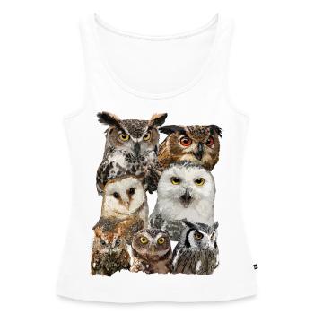 Nächtliche Raubvögel - Frauen Premium Organic Tank Top - Weiß - Vorne - AI Model Female 172 light (172cm)