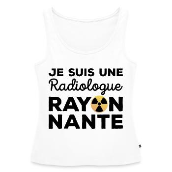 Je suis une radiologue rayonnante Radiologie - Débardeur bio Premium Femme - blanc - Devant - AI Model Female 172 light (172cm)