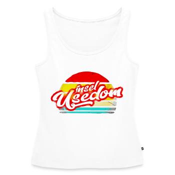 île usedom chemise rétro vintage autocollant autocollant - Débardeur bio Premium Femme - blanc - Devant - AI Model Female 172 light (172cm)
