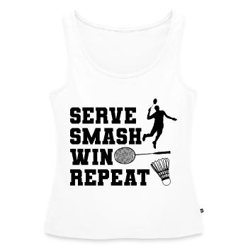 Serve Smash Win Repeat - Frauen Premium Organic Tank Top - Weiß - Vorne - AI Model Female 172 light (172cm)