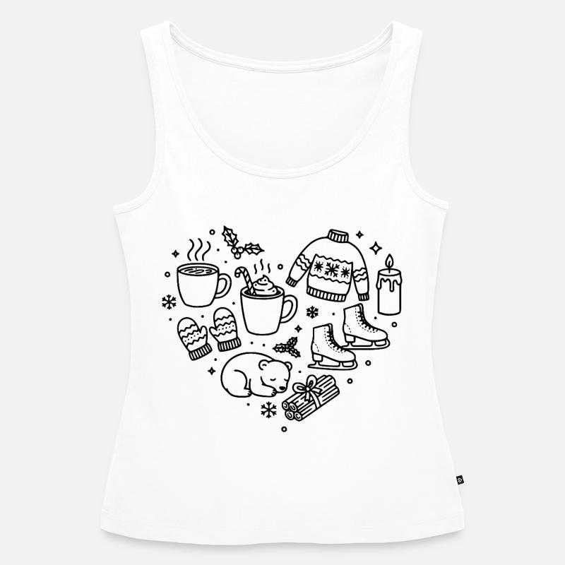 Vinterhjerteformet koselighet hjerteformet vinterhjerte - Premium økologisk Tanktop for kvinner - hvit