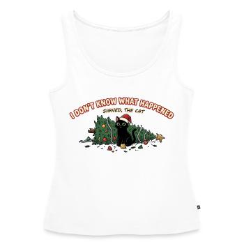 Weihnachtskatze Baum umgeworfen Lustiger Spruch - Frauen Premium Organic Tank Top - Weiß - Vorne - AI Model Female 172 light (172cm)