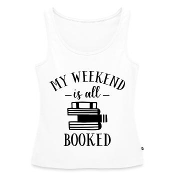 Livres de livres Lire le livre Literature Bookworm - Débardeur bio Premium Femme - blanc - Devant - AI Model Female 172 light (172cm)