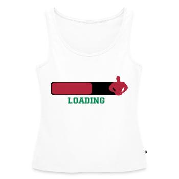 Loading - Débardeur bio Premium Femme - blanc - Devant - AI Model Female 172 light (172cm)