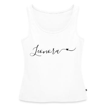Leonora Name Vorname Dekorativ - Frauen Premium Organic Tank Top - Weiß - Vorne - AI Model Female 172 light (172cm)