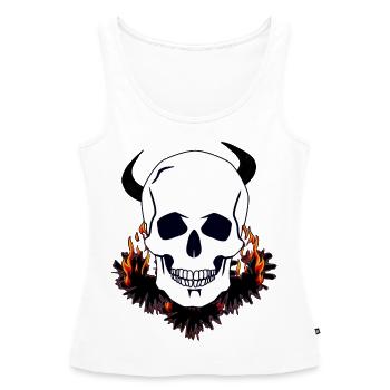 Diable Crâne Purgatoire Enfer Satan mort diabolique - Débardeur bio Premium Femme - blanc - Devant - AI Model Female 172 light (172cm)
