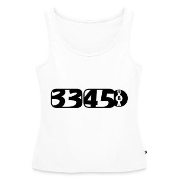 33 45 artwork de disque vinyle - Débardeur bio Premium Femme - blanc - Devant - AI Model Female 172 light (172cm)