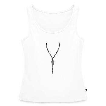 pendentif dart bijoux collier tour de cou flèches d - Débardeur bio Premium Femme - blanc - Devant - AI Model Female 172 light (172cm)