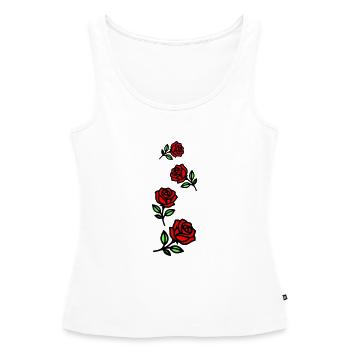 Roses Fleurs - Débardeur bio Premium Femme - blanc - Devant - AI Model Female 172 light (172cm)
