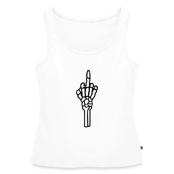 Bone fuck you majeur - Débardeur bio Premium Femme - blanc - Devant - AI Model Female 172 light (172cm)