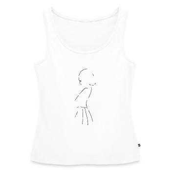 nachdenklich - Frauen Premium Organic Tank Top - Weiß - Vorne - AI Model Female 172 light (172cm)