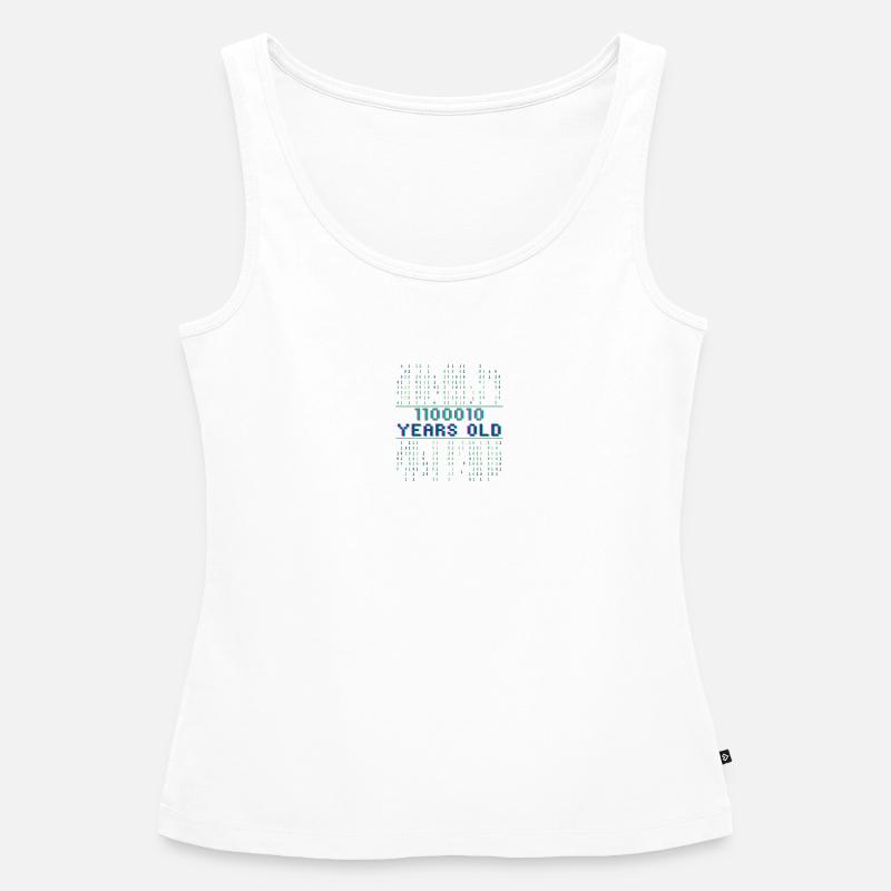 98th Birthday 98 Years Old Binary Code Coder - Women’s Premium Organic Tank top - white