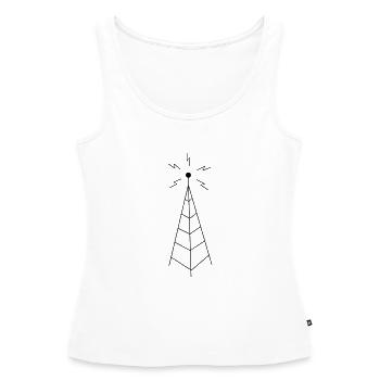 Transmission Tower Sendemast - Débardeur bio Premium Femme - blanc - Devant - AI Model Female 172 light (172cm)