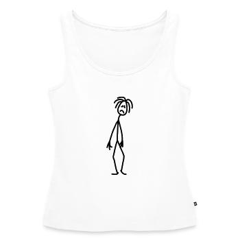 Sad unfortunate stick figure depressed - Women’s Premium Organic Tank top - white - Front - AI Model Female 172 light (172cm)