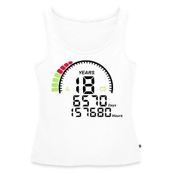 Geburtstagszähler Jahre 18 Jahre - Frauen Premium Organic Tank Top - Weiß - Vorne - AI Model Female 172 light (172cm)