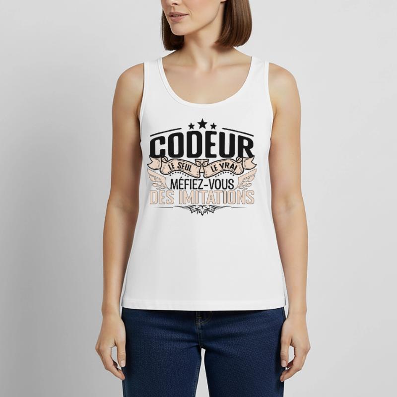 Codeur cadeau Codeur le vrai Codeur Débardeur bio Premium Femme