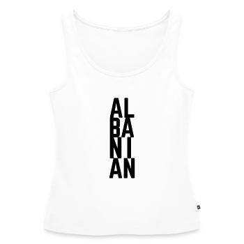 Albanie - Débardeur bio Premium Femme - blanc - Devant - AI Model Female 172 light (172cm)