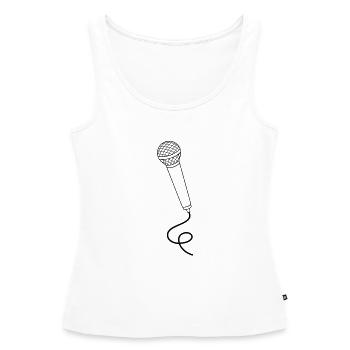 Microphone - Women’s Premium Organic Tank top - white - Front - AI Model Female 172 light (172cm)