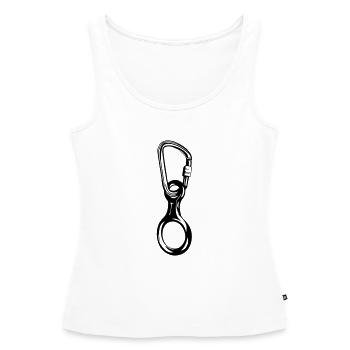 Descente en rappel en huit avec mousqueton HMS - Débardeur bio Premium Femme - blanc - Devant - AI Model Female 172 light (172cm)