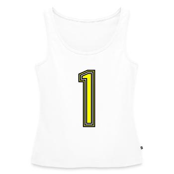 1 - Women’s Premium Organic Tank top - white - Front - AI Model Female 172 light (172cm)