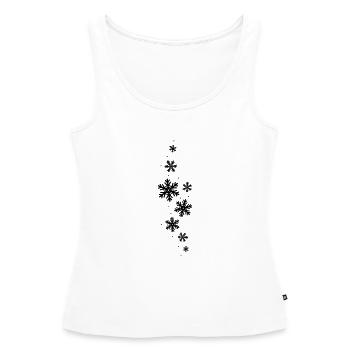 Cristaux de glace Paillettes - Débardeur bio Premium Femme - blanc - Devant - AI Model Female 172 light (172cm)