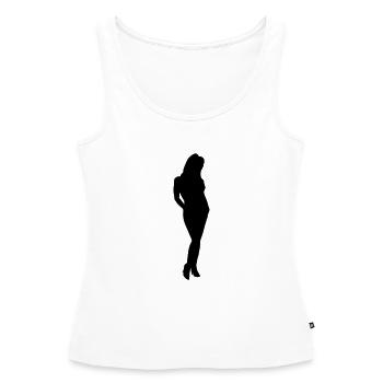 Silhouette silhouette silhouette - Débardeur bio Premium Femme - blanc - Devant - AI Model Female 172 light (172cm)