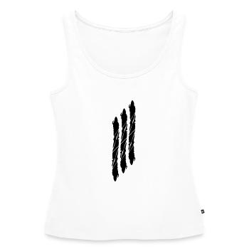3 dashes strip lines - Women’s Premium Organic Tank top - white - Front - AI Model Female 172 light (172cm)