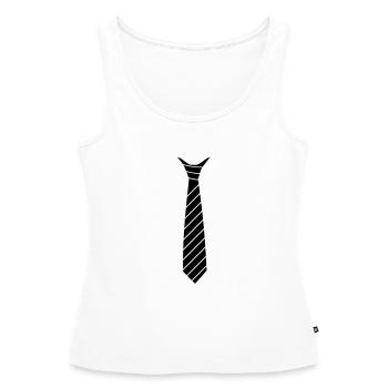 Krawatten Illusion - Frauen Premium Organic Tank Top - Weiß - Vorne - AI Model Female 172 light (172cm)