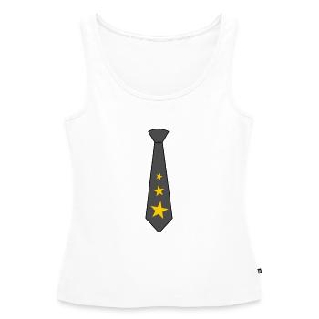 Cravate avec des étoiles - Débardeur bio Premium Femme - blanc - Devant - AI Model Female 172 light (172cm)