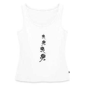 Ranke roses noires - Débardeur bio Premium Femme - blanc - Devant - AI Model Female 172 light (172cm)