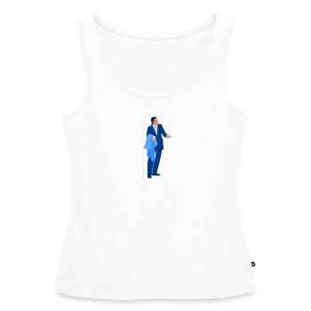 Urban - john travolta - Débardeur bio Premium Femme - blanc - Devant - AI Model Female 172 light (172cm)
