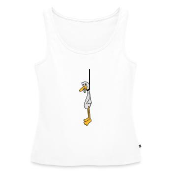 Hanged Duck - Débardeur bio Premium Femme - blanc - Devant - AI Model Female 172 light (172cm)