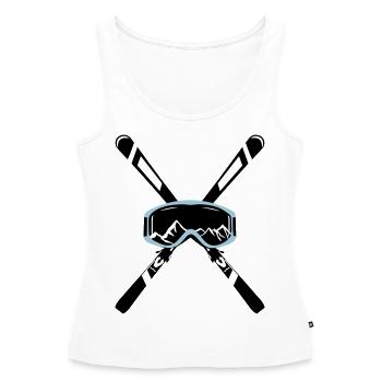 Ski et lunettes de montagne, ski - Débardeur bio Premium Femme - blanc - Devant - AI Model Female 172 light (172cm)
