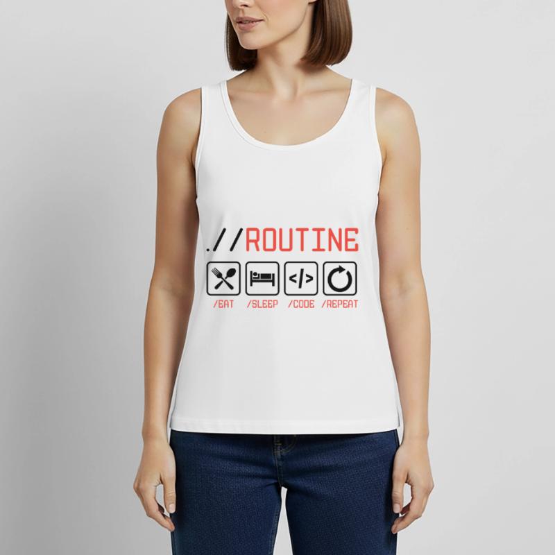 Routine Eat Sleep Code Repeat Software Developer C Frauen Premium Organic Tank Top