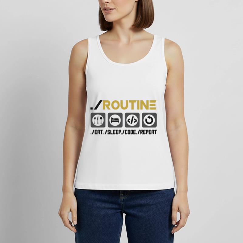 Routine Eat Sleep Code Repeat Software Developer C Frauen Premium Organic Tank Top
