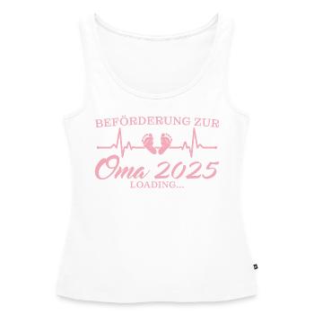 Werdende Oma 2025 Schwangerschaft ankündigen - Frauen Premium Organic Tank Top - Weiß - Vorne - AI Model Female 172 light (172cm)