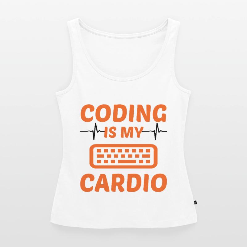 Coding Is My Cardio Programming Coder Computer Gee Frauen Premium Organic Tank Top