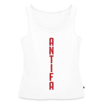 Antifa Vertical - Débardeur bio Premium Femme - blanc - Devant - AI Model Female 172 light (172cm)