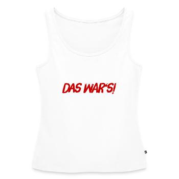 endlich vorbei - Frauen Premium Organic Tank Top - Weiß - Vorne - AI Model Female 172 light (172cm)