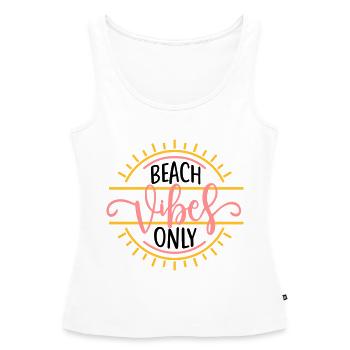 ambiance de plage seulement - Débardeur bio Premium Femme - blanc - Devant - AI Model Female 172 light (172cm)