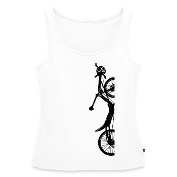 Vélo couché demi portrait vélo couché - Débardeur bio Premium Femme - blanc - Devant - AI Model Female 172 light (172cm)