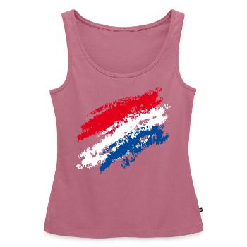 NIederlande Flagge / Kursiv Streifen - Kreide - Frauen Premium Organic Tank Top - Mauve - Vorne - AI Model Female 172 light (172cm)