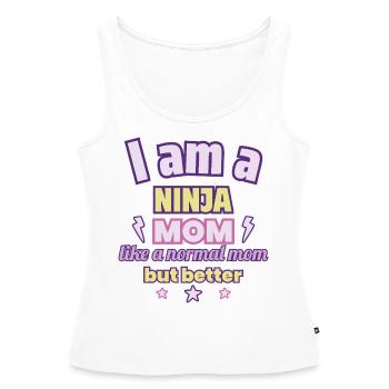 Ninja-Mama, Muttertag Geschenk, Kampfsport - Frauen Premium Organic Tank Top - Weiß - Vorne - AI Model Female 172 light (172cm)